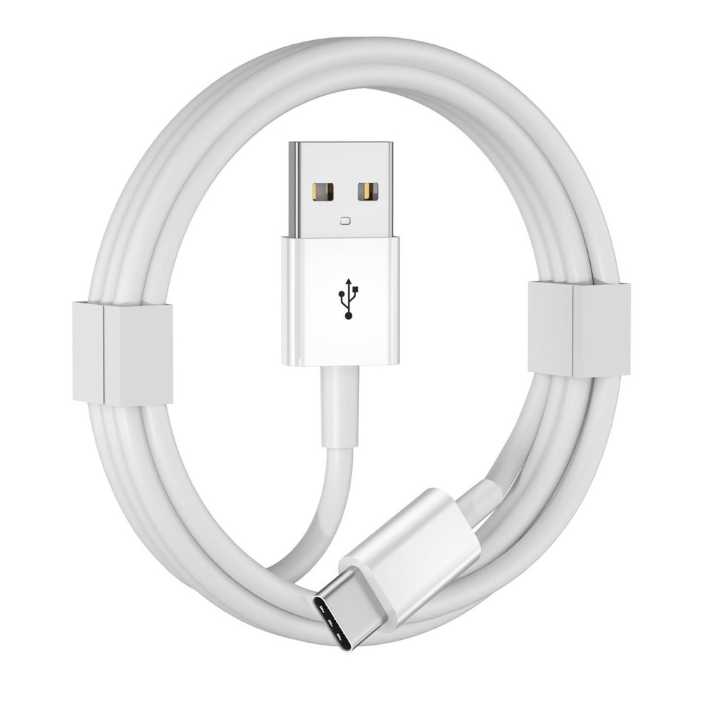 D0049-USB-A to USB-C Cable for iPhone 15 16 17 Pro Max CarPlay White 3ft